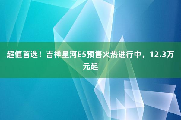 超值首选！吉祥星河E5预售火热进行中，12.3万元起