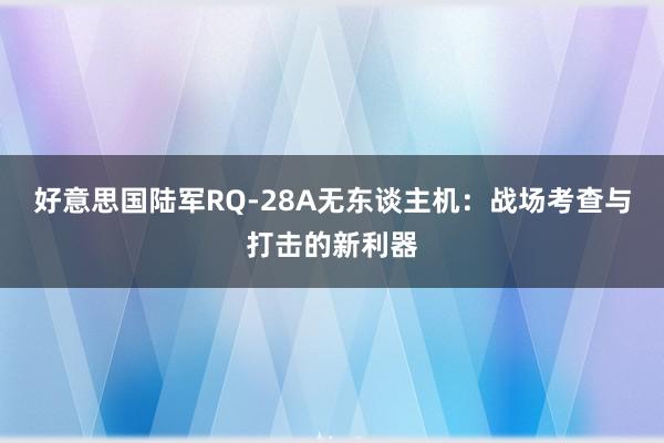 好意思国陆军RQ-28A无东谈主机：战场考查与打击的新利器