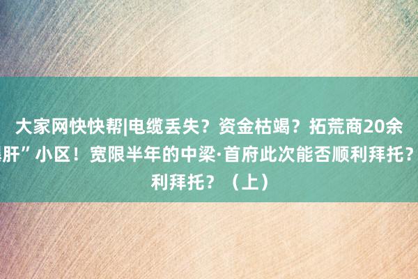 大家网快快帮|电缆丢失？资金枯竭？拓荒商20余天“爆肝”小区！宽限半年的中梁·首府此次能否顺利拜托？（上）