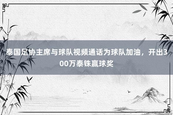 泰国足协主席与球队视频通话为球队加油，开出300万泰铢赢球奖