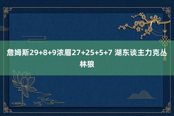 詹姆斯29+8+9浓眉27+25+5+7 湖东谈主力克丛林狼